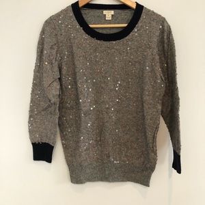J Crew Sequined Crewneck Sweater